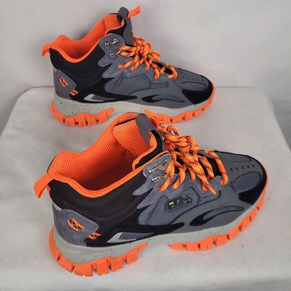 FILA Mens Ray Tracer TR 2 Mid grey and orange utility hiking shoes size 8.5 - Picture 1 of 7
